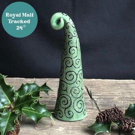 Swirl tree - green & black