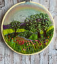 Rainbow landscape embroidery hoop art - Image 1