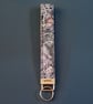 Handmade Winter Leaves Wristlet Keyring - Fabric Keyfob