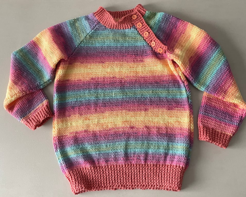 Hand Knitted Jumper - Girl's Age 9-10