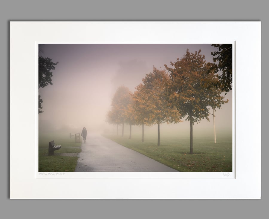 Foggy North Inch, Perth, Scotland - A2 (70x50cm) Unframed Print