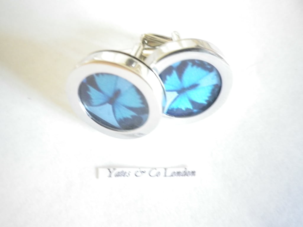 Exotic butterfly design, Rhodium plated alloy base swivel shank,free UK shipping