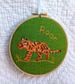 Craft kit - Tiger Roar hand appliqued and embroidered hoop picture - Image 3