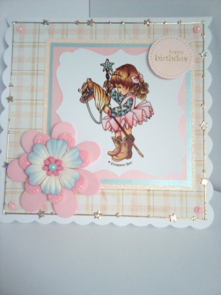 Unique papercraft girls birthday card