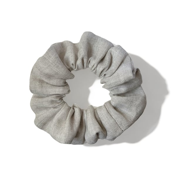 Natural Oat 100% Linen Scrunchie - Large