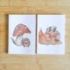 2 pack A6 mini notebooks plain and dotted paper - Panda, snail, hedgehog