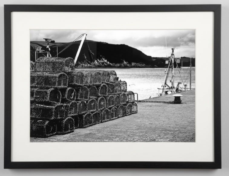 Mevagissey Crab Pots Print – Cornish Fishing Harbour Wall Art