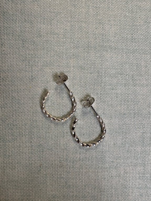 Twisted hoop earrings sterling silver 