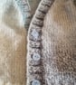 Hand knitted baby boy cardigan, newborn, baby gift, baby shower ivory, grey - Image 4