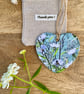 Hanging heart decoration - keepsake - letterbox gift -Wild daisies floral print. - Image 6