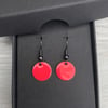 Strawberry enamel drop earrings. Sterling Silver upgrade available. 