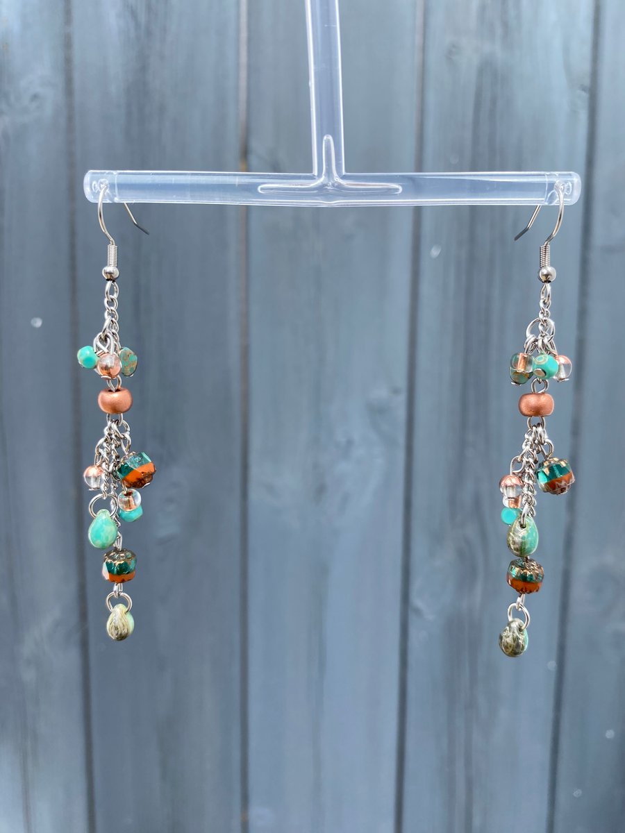 Dansa - Copper & Turquoise Boho Earrings 
