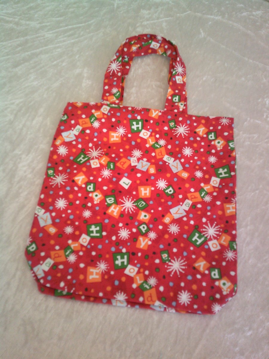 Happy Holidays & Snowflakes Christmas Gift Bag