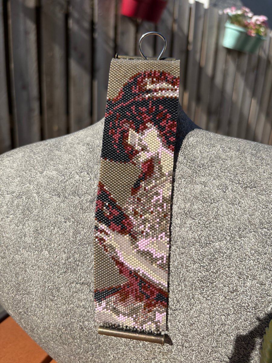 Beaded art cuff bracelet