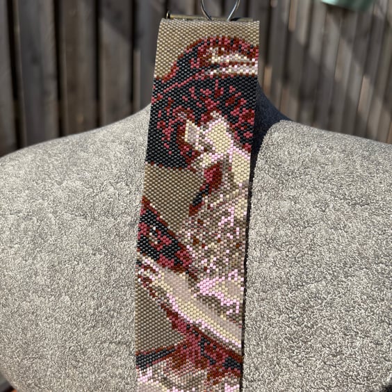 Beaded art cuff bracelet