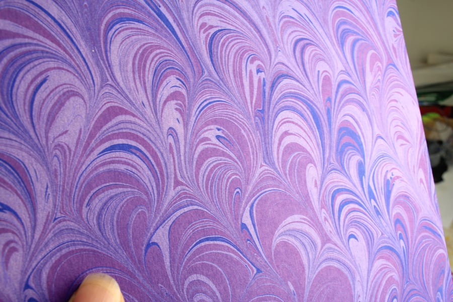 A4 Marbled card sheet for card making and die cutting purple and blue shell