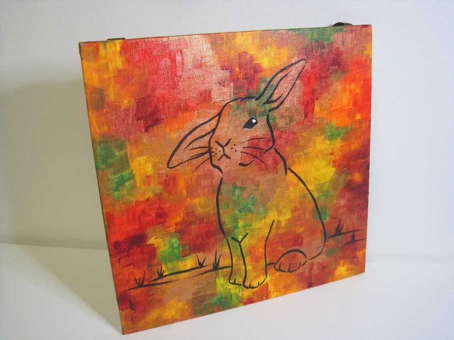 Bunny Rabbit Autumn Colours Original Painting SALE