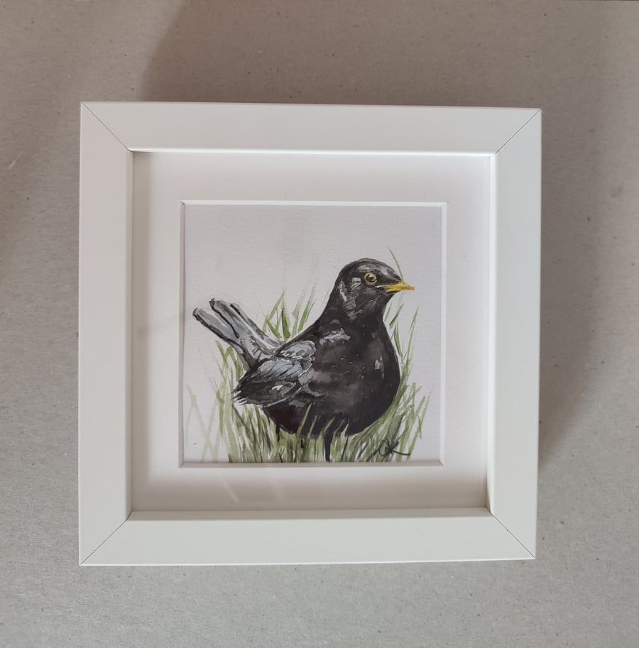 Original watercolour 'Blackbird