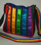 Small Navy & multi coloured Ribbon Pencil Handbag - Image 4
