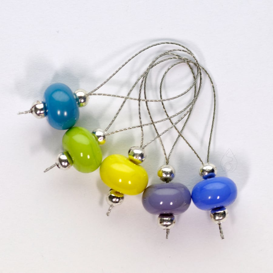 Lampwork Stitch Markers - Colourful Crayons 1