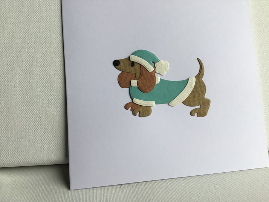 Sausage dog. Any occasion card. CC387