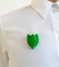 Apple Green Resin Tulip Brooch