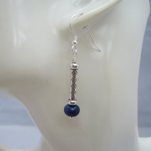 Lapis Lazuli Earrings, Blue Gemstone Earrings, Lapis Lazuli Drop Earrings