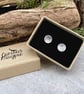 Handmade Silver Celestial Stud Earrings - Image 5