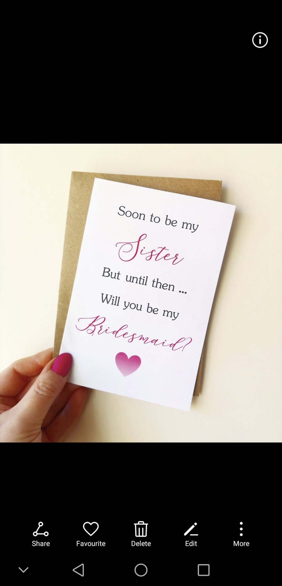 Soon To Be My Sister Wedding proposal card Will you be my Bridesmaid Maid Honour