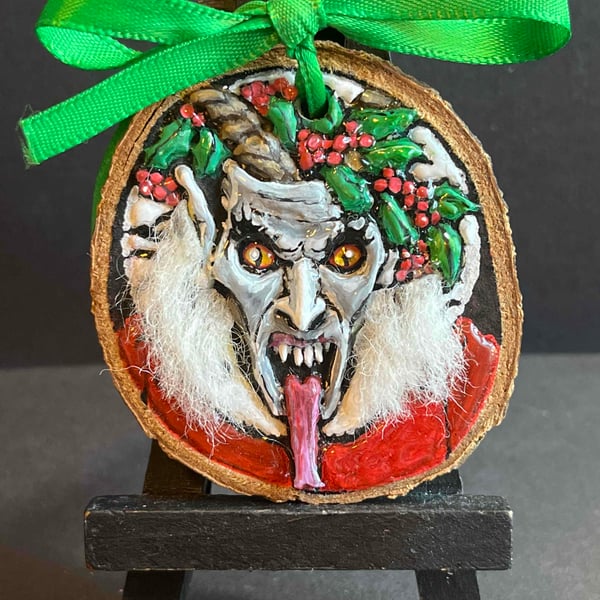 Hand painted Krampus wooden tree decoration (Christmas) 