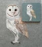 Barn owl coaster, melamine, cork backed - Image 5