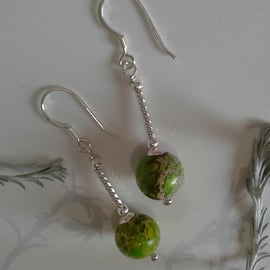 Imperial Jasper Sterling Silver Earrings