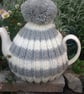 Grey knitted Tea Cosy with Bobble - Image 1