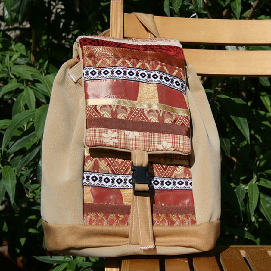 Cream and Rust Back-Pack