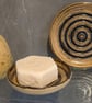 Stoneware circle soap dish