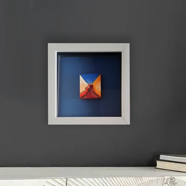 3D original paining on wood, framed