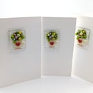 Handmade Fused Glass Card Teacup Mothers Day