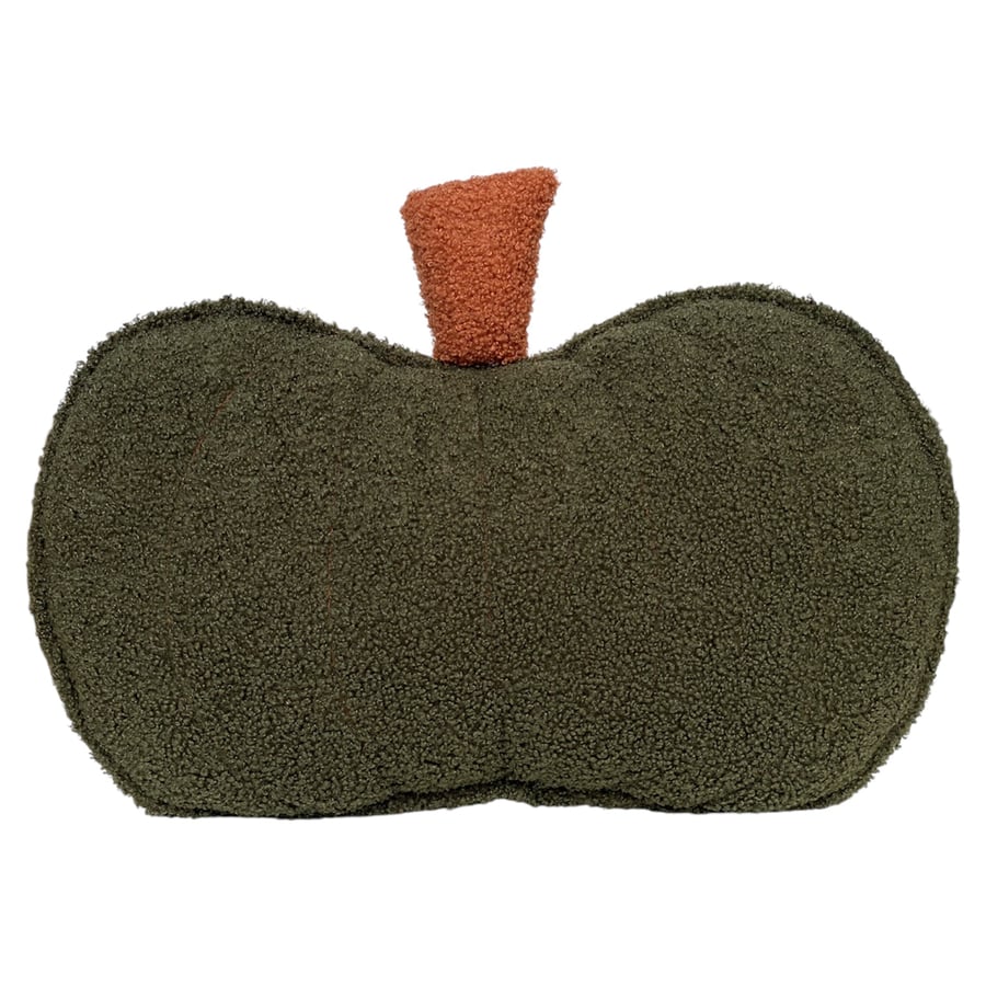 Forest Green Boucle Pumpkin Cushion Autumn Fall Halloween Decor Pillow