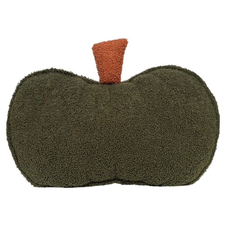 Forest Green Boucle Pumpkin Cushion Autumn Fall Halloween Decor Pillow