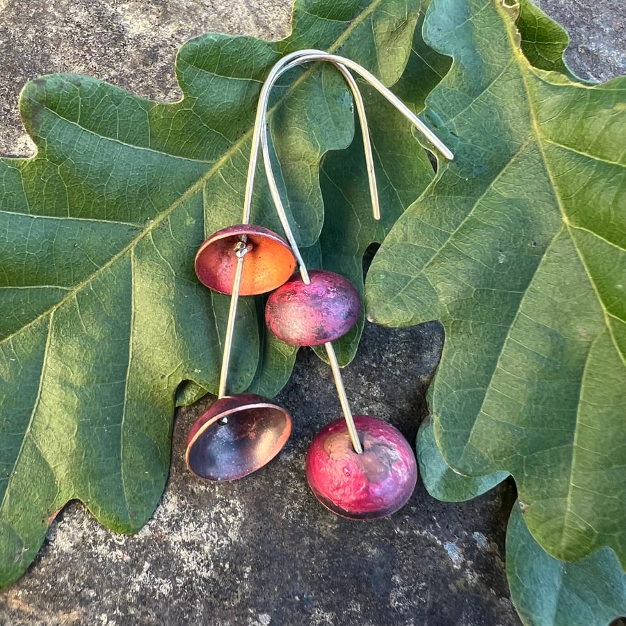 Copper Acorn  Dangle Earrings