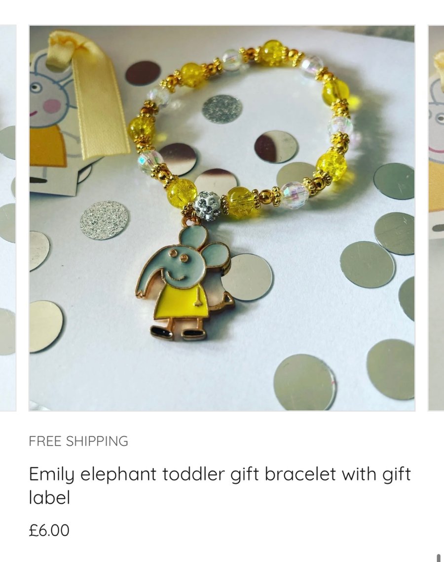 Toddler elephant charm bracelet gift for toddler