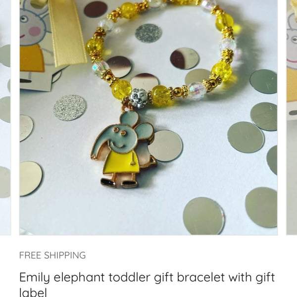 Toddler elephant charm bracelet gift for toddler