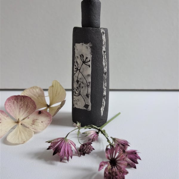 Georgia.  Tiny black and white abstract ceramic, miniature gift.