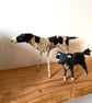Set of 2 Handmade Pet Portrait Paper Models, Memorial Dog Cat Gifts Home Decor