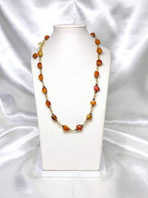 Genuine Amber and Swarovski Necklace
