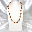 Genuine Amber and Swarovski Necklace