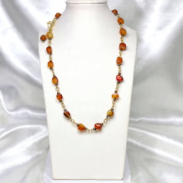Genuine Amber and Swarovski Necklace