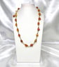 Genuine Amber and Swarovski Necklace