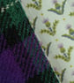 A6 'Harris Tweed®' Notebook Cover - Purple,Green Tartan & Liberty London Print - Image 6