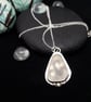 Sterling Silver 925 White Seaham Seaglass Pendant Full Hallmark - Image 1